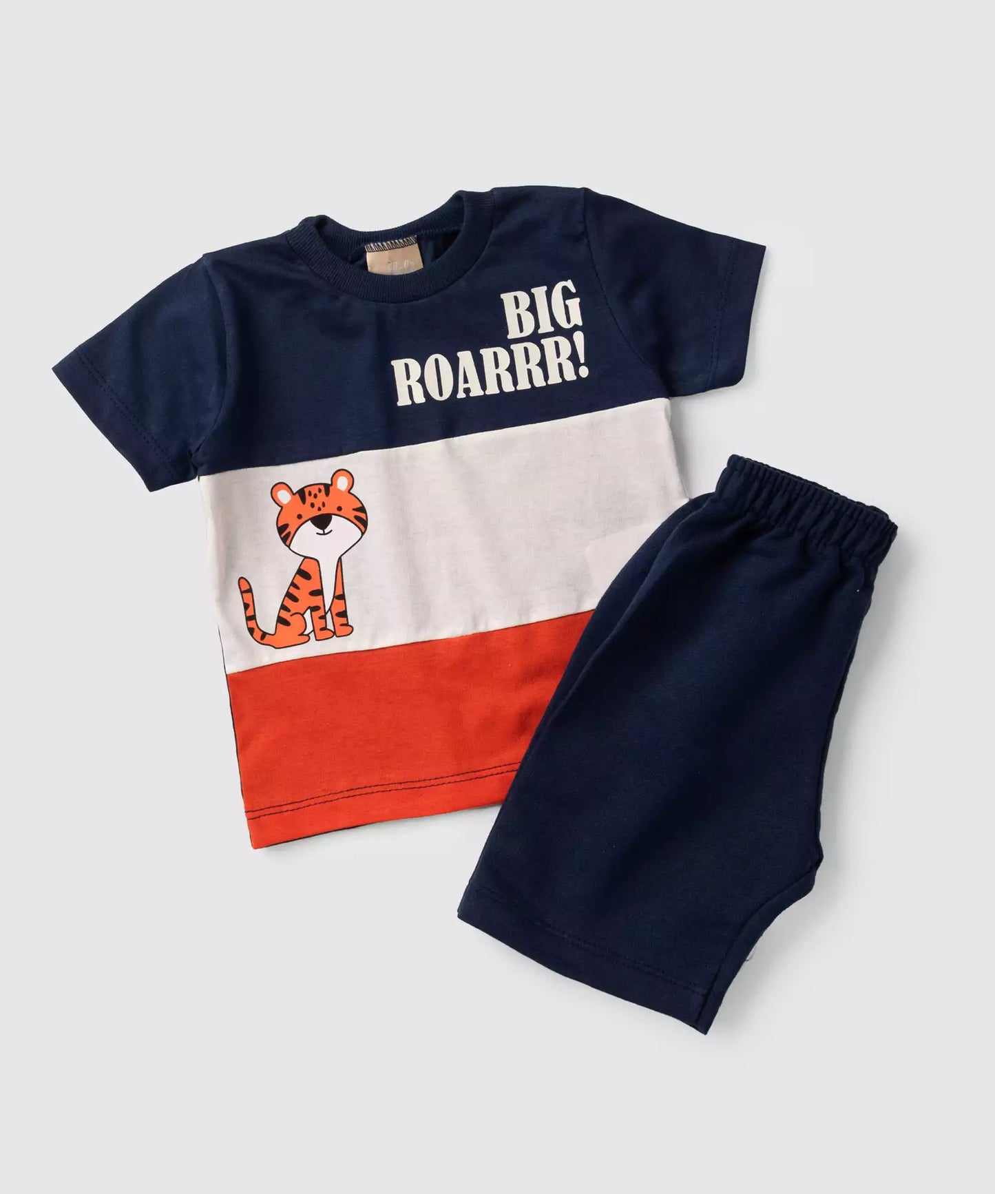 Conjunto de Verão para Bebê Menino Tigre Marinho
