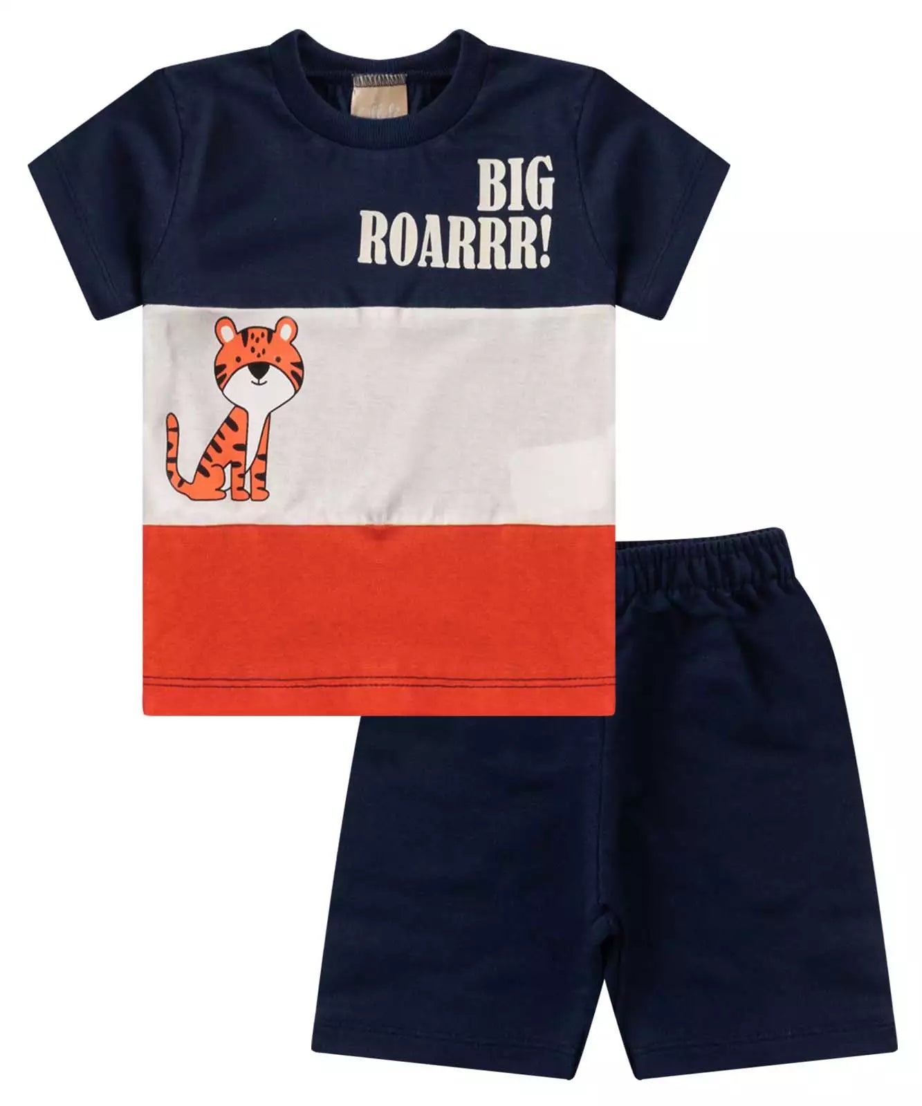 Conjunto de Verão para Bebê Menino Tigre Marinho