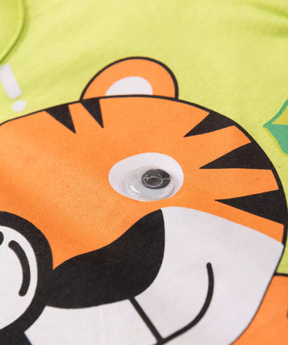 Conjunto de Verão para Bebê Menino Tigre Verde