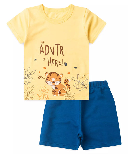 Conjunto de Verão para Bebê Menino Tigrinho Amarelo