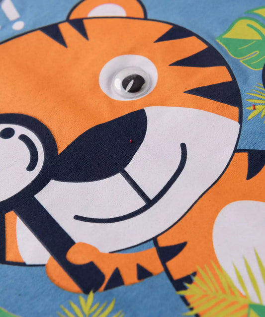Conjunto de Verão para Bebê Menino Tigre Azul