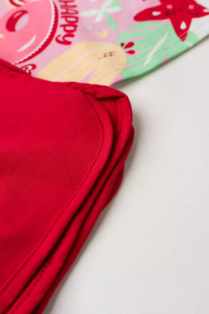 Conjunto de verão para Menina Alegria Tropical Vermelho