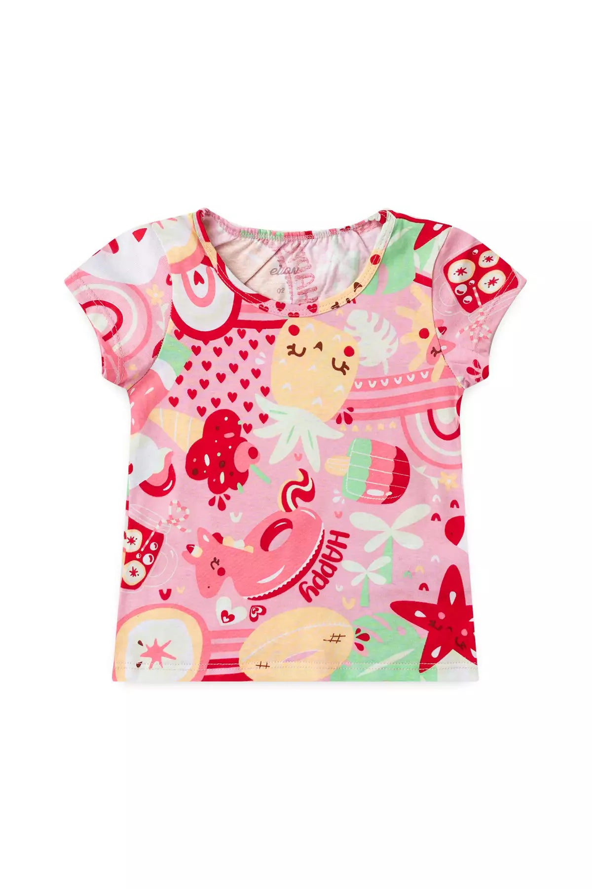 Conjunto de verão para Menina Alegria Tropical Vermelho