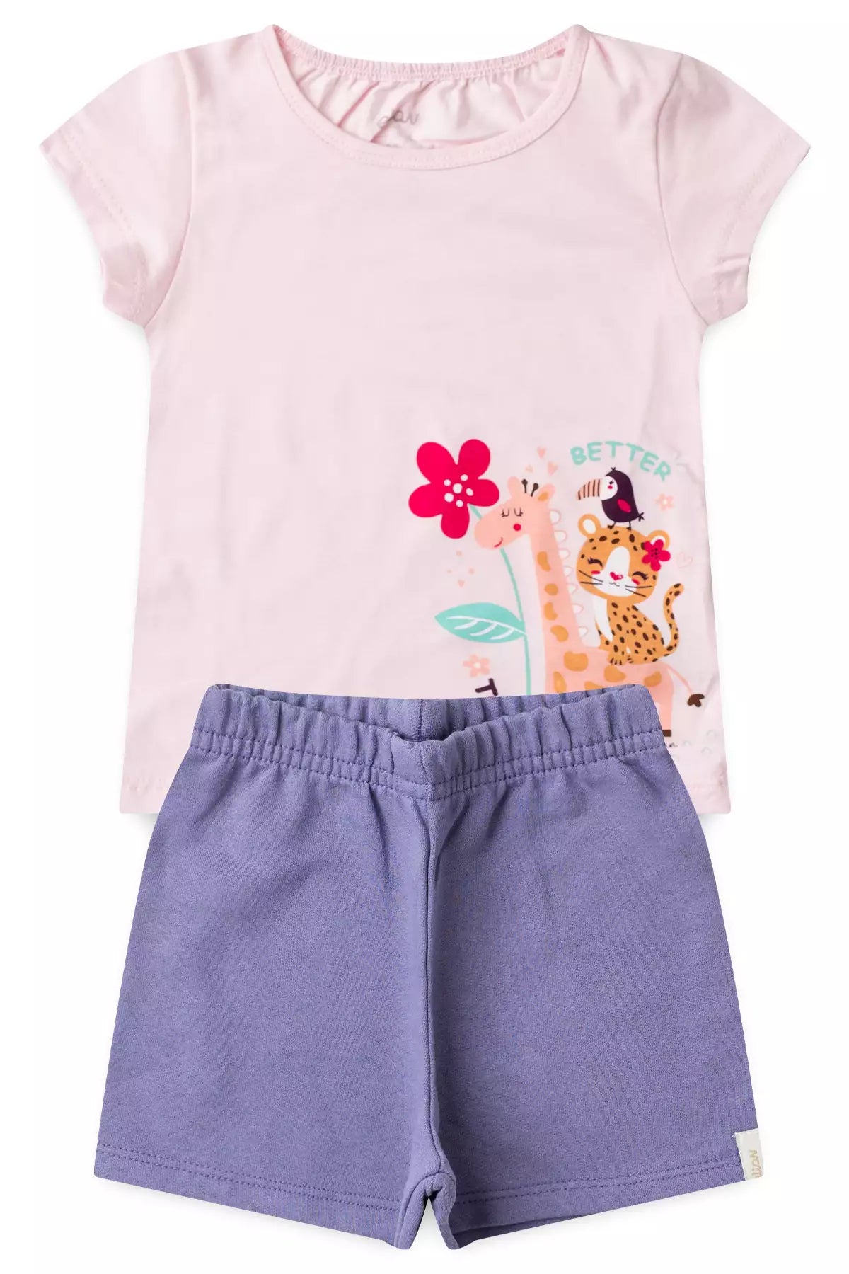 Conjunto de Verão para Menina Amizade Selvagem Rosa