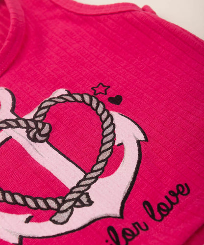 Conjunto de Verão para Menina Âncora Pink