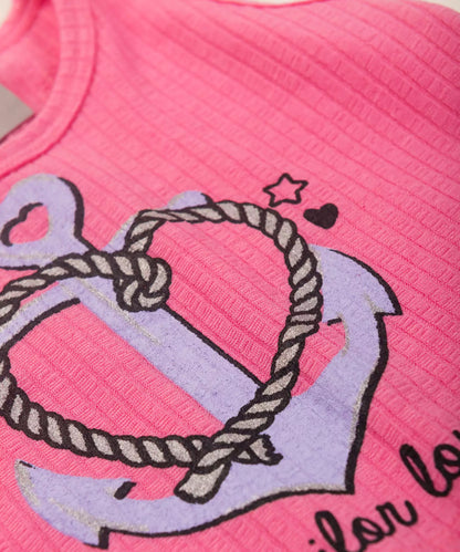 Conjunto de Verão para Menina Âncora Rosa