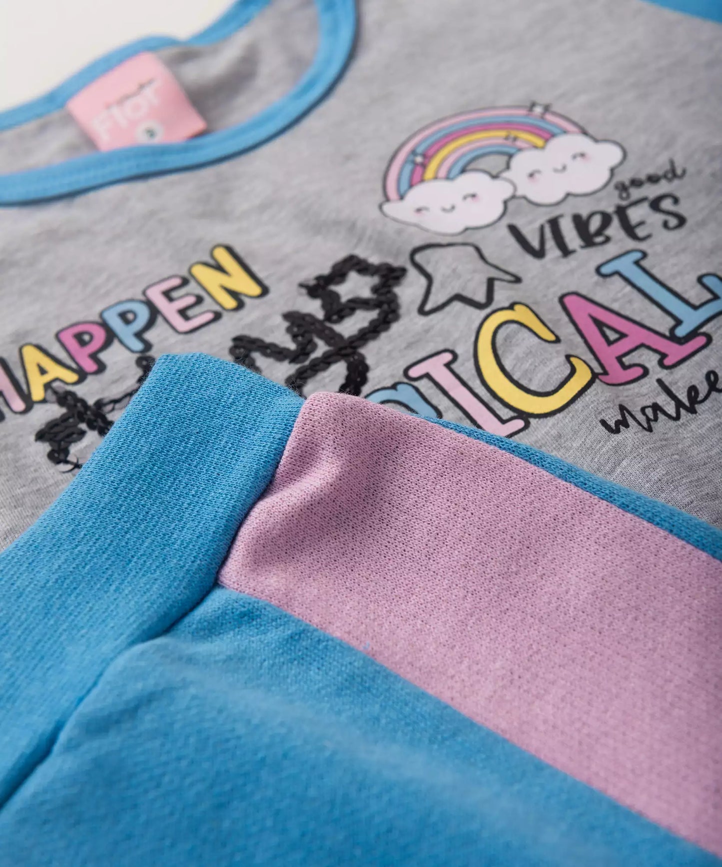 Conjunto de Verão para Menina Arco-Íris Mescla