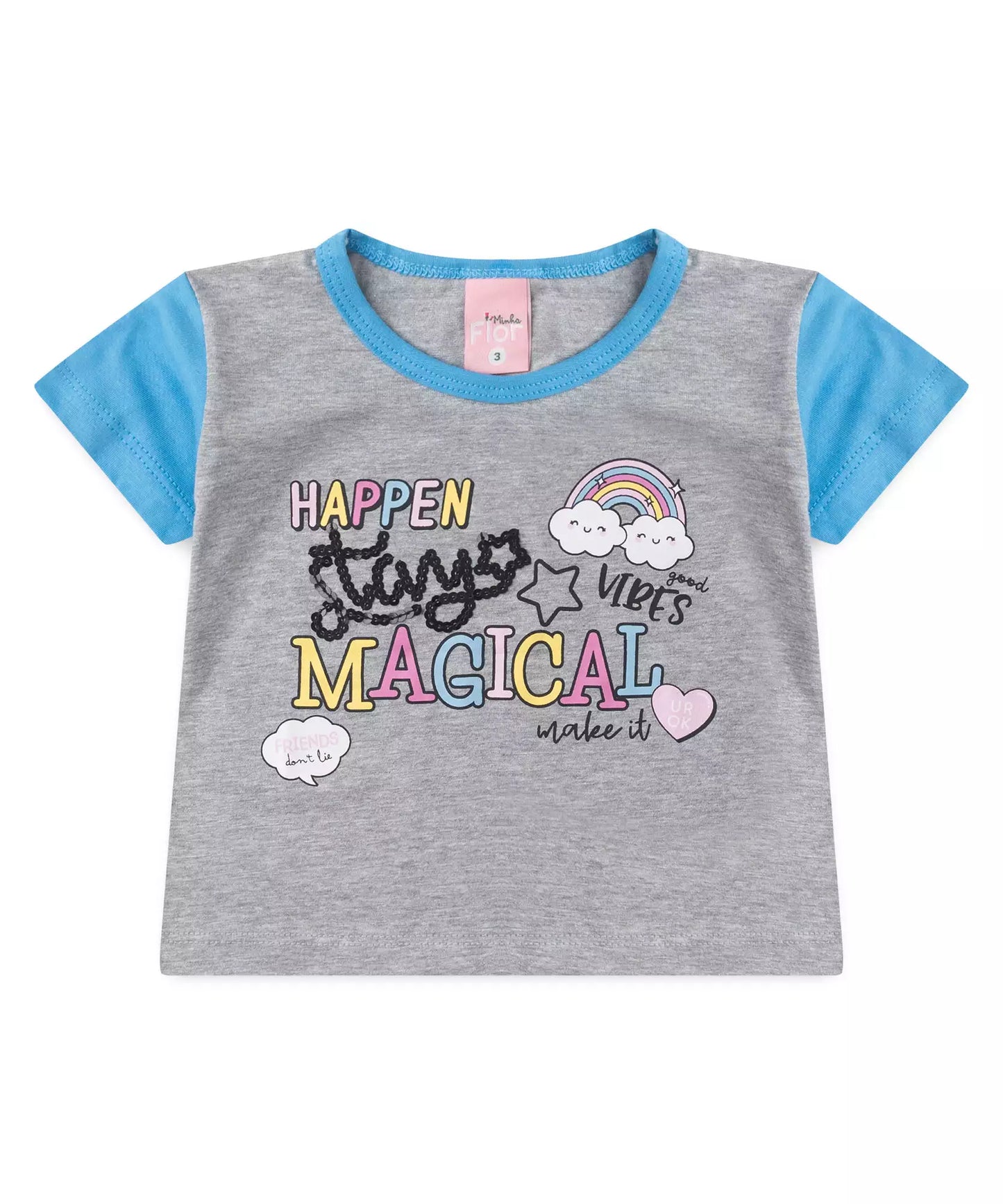 Conjunto de Verão para Menina Arco-Íris Mescla
