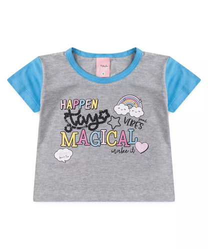 Conjunto de Verão para Menina Arco-Íris Mescla