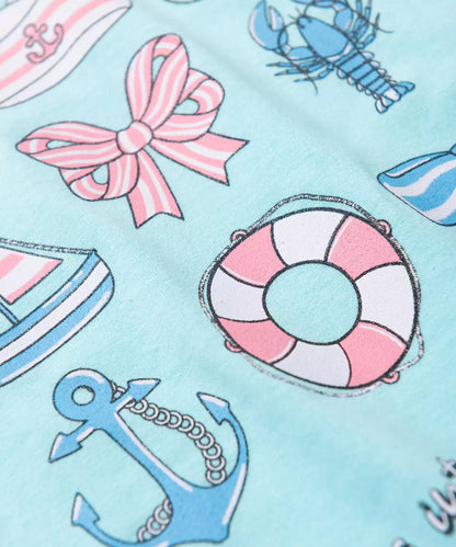 Conjunto de Verão para Menina Aventura no Mar Azul