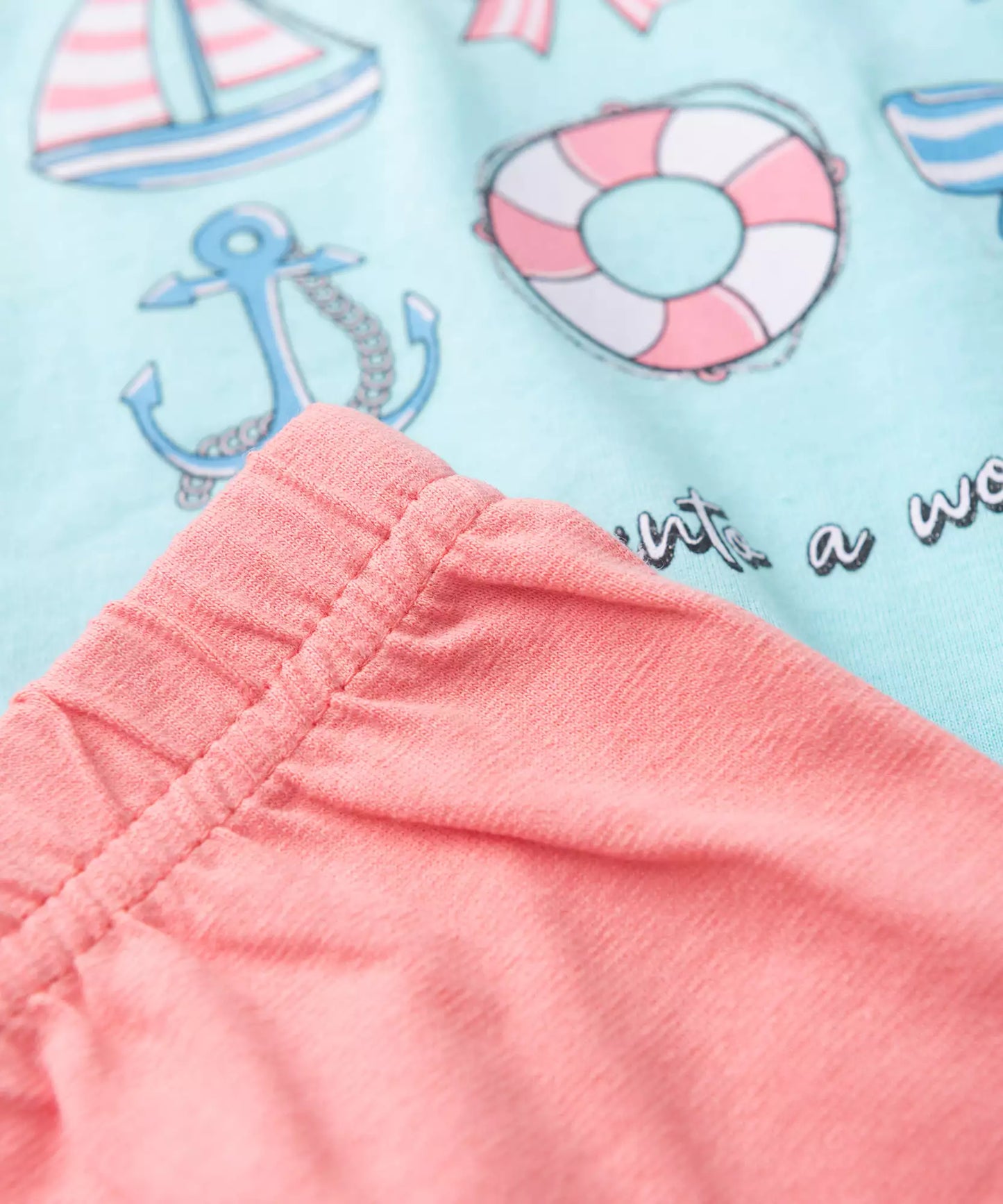 Conjunto de Verão para Menina Aventura no Mar Azul