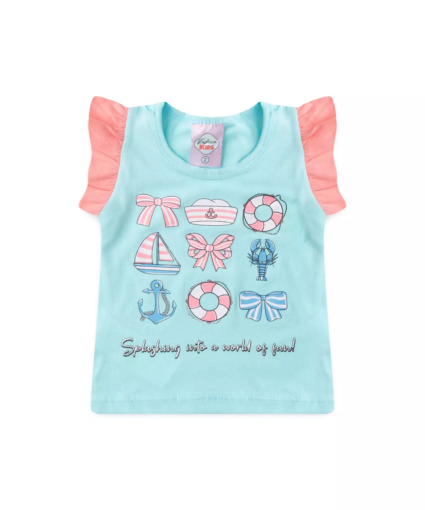 Conjunto de Verão para Menina Aventura no Mar Azul