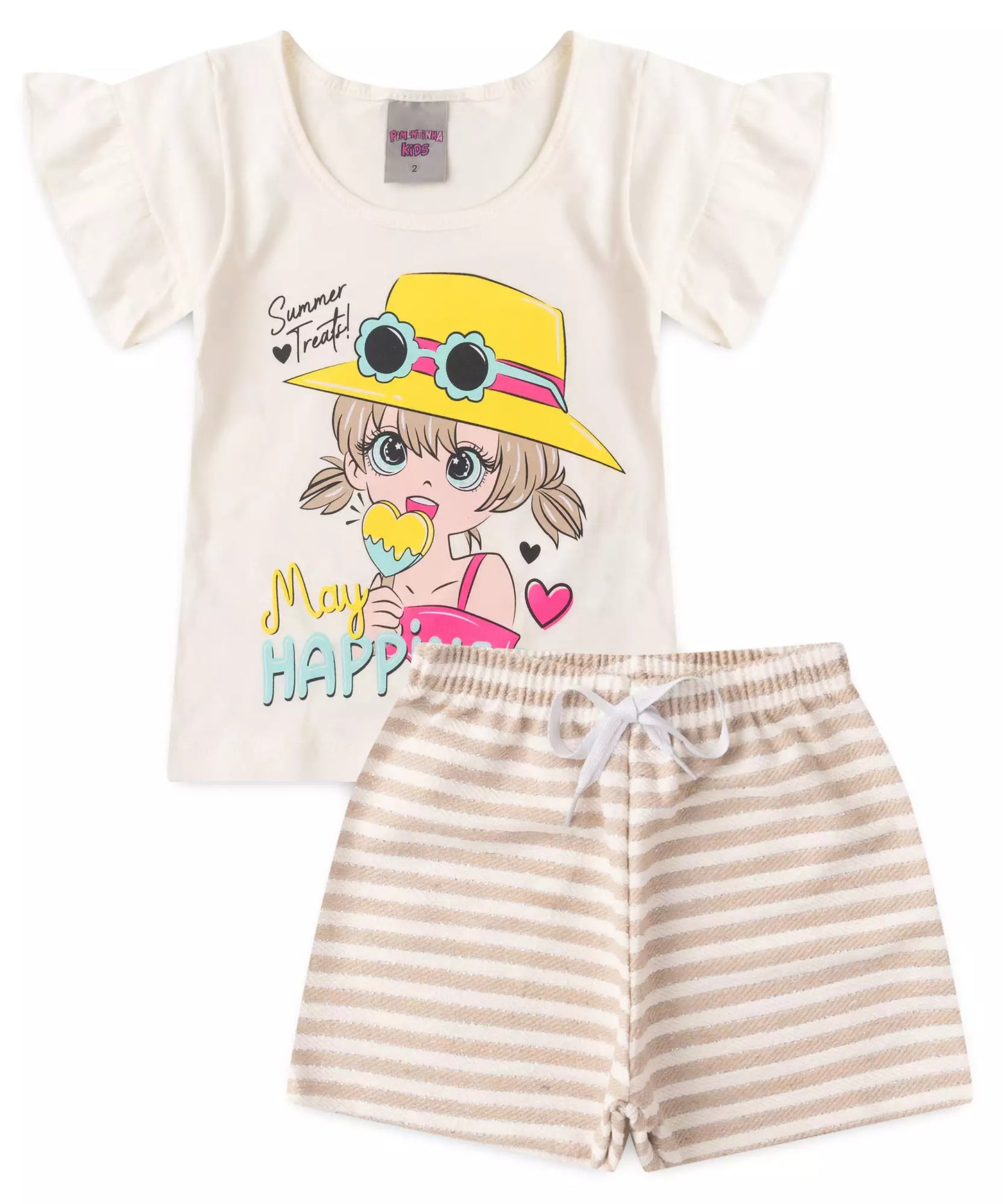 Conjunto de Verão para Menina Boneca Marfim