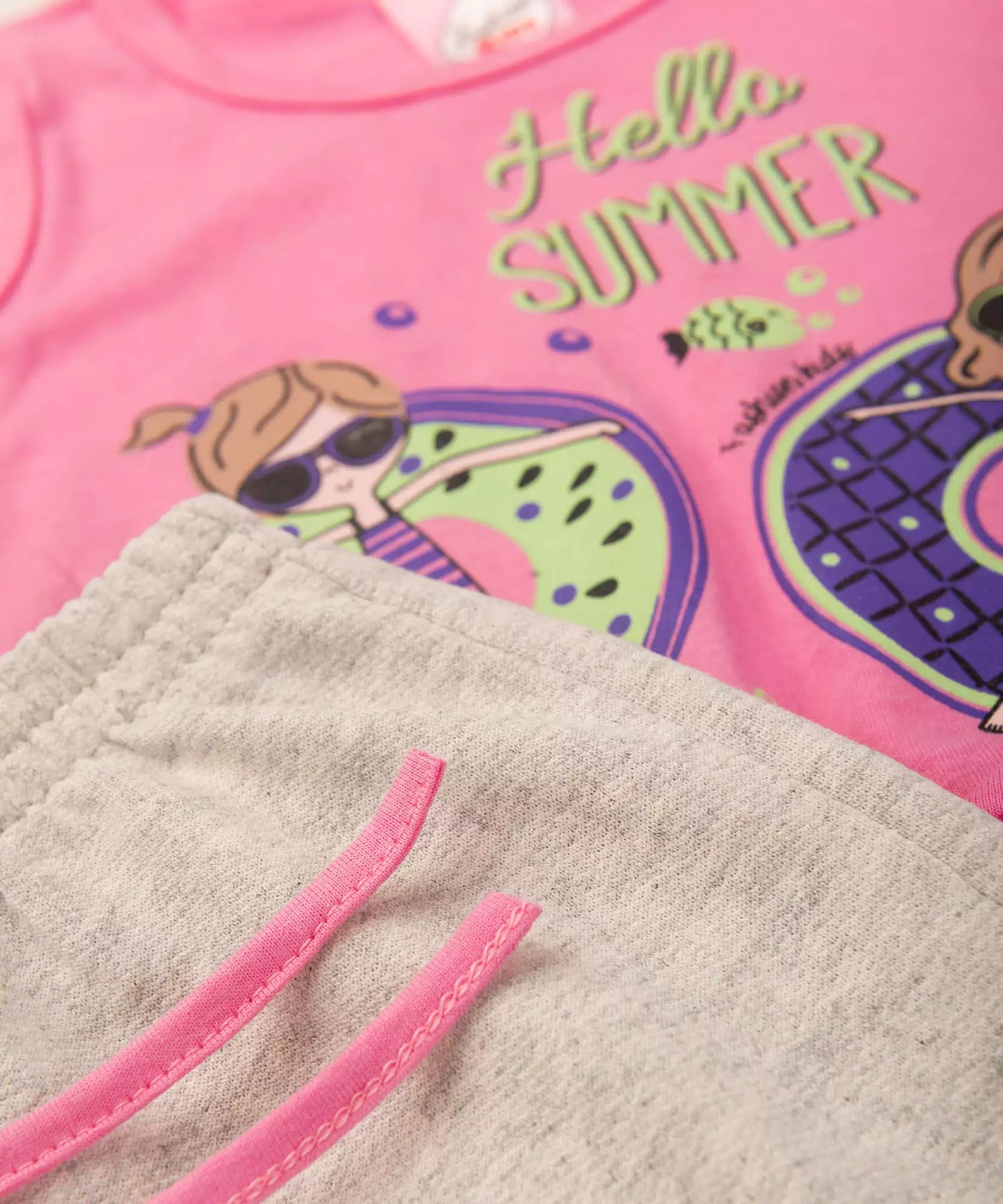 Conjunto de Verão para Menina Bonecas Rosa