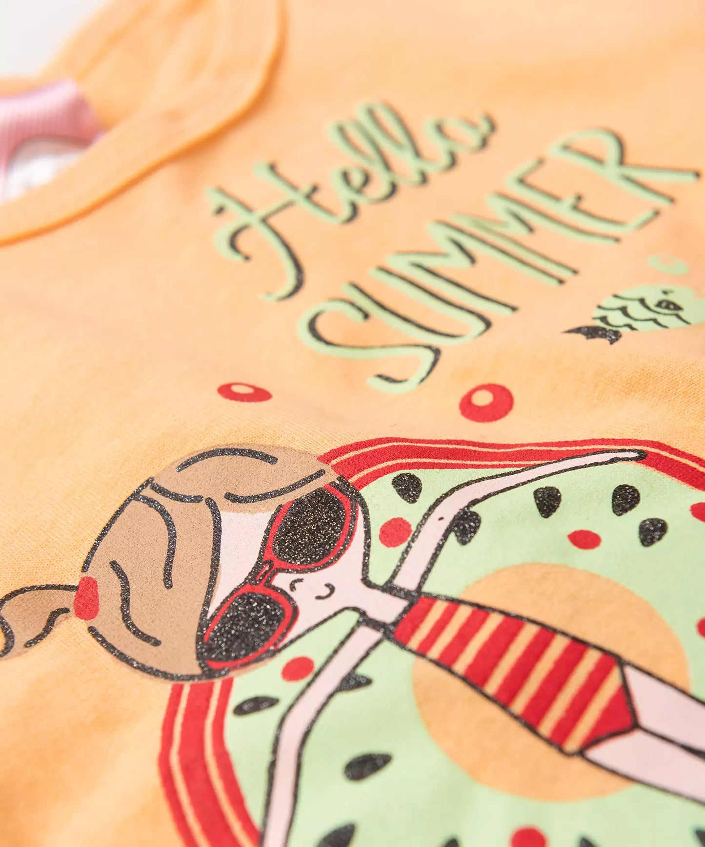 Conjunto de Verão para Menina Bonecas Salmão