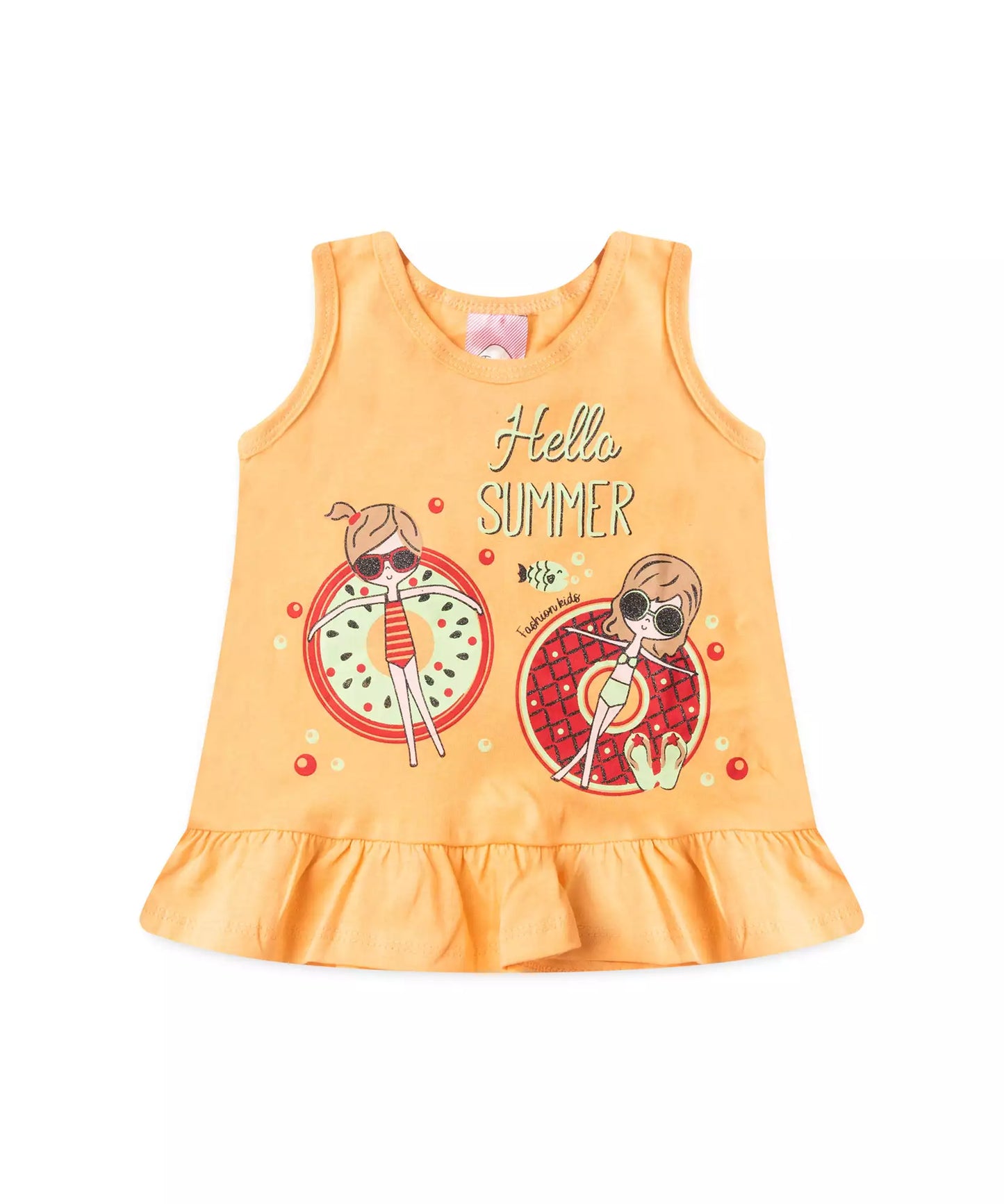 Conjunto de Verão para Menina Bonecas Salmão