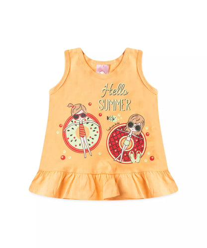 Conjunto de Verão para Menina Bonecas Salmão