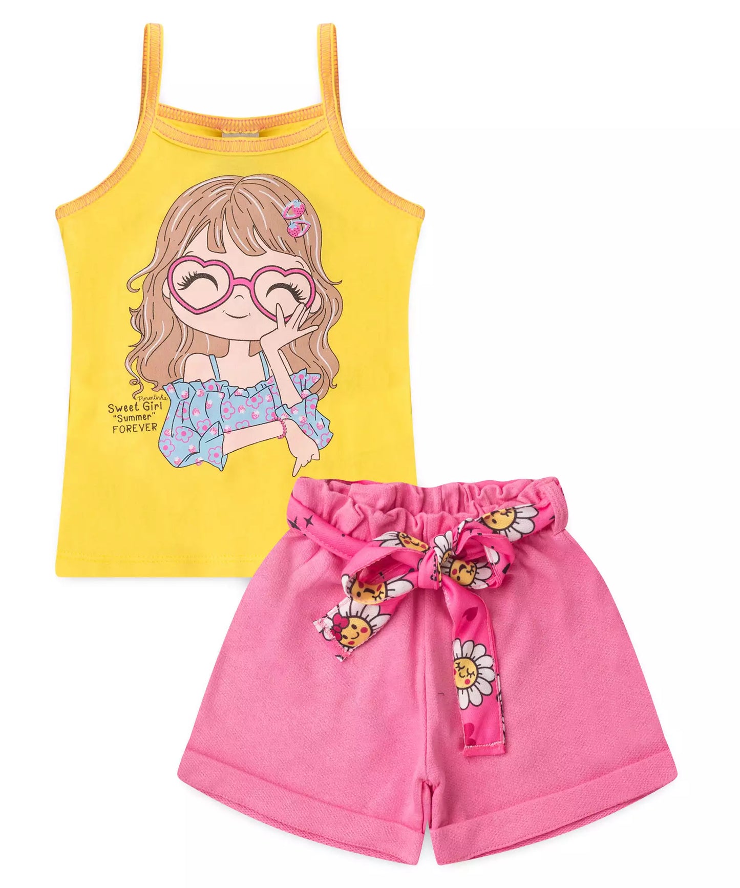 Conjunto de Verão para Menina Bonequinha Amarelo