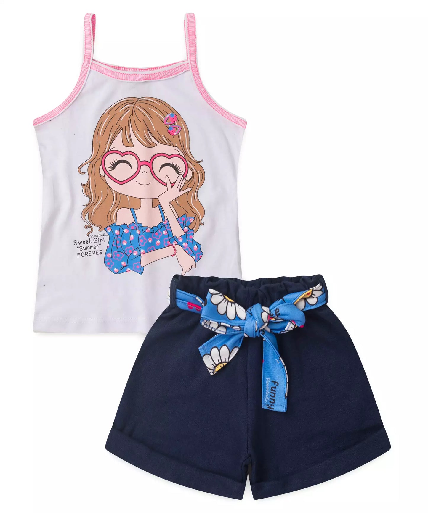 Conjunto de Verão para Menina Bonequinha Branco