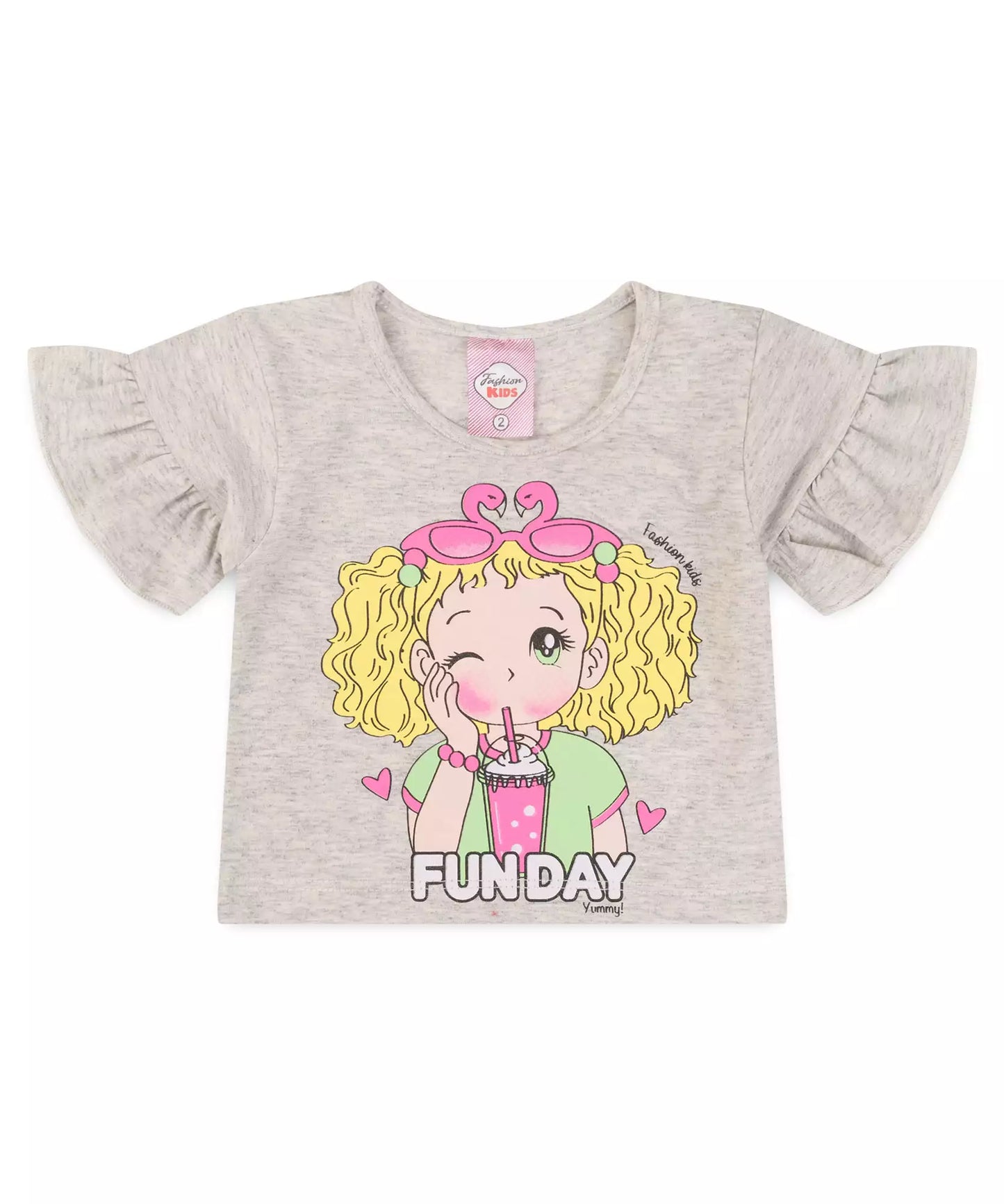 Conjunto de Verão para Menina Bonequinha Mescla