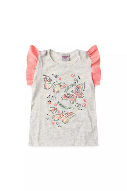 Conjunto de Verão para Menina Borboleta  Mescla