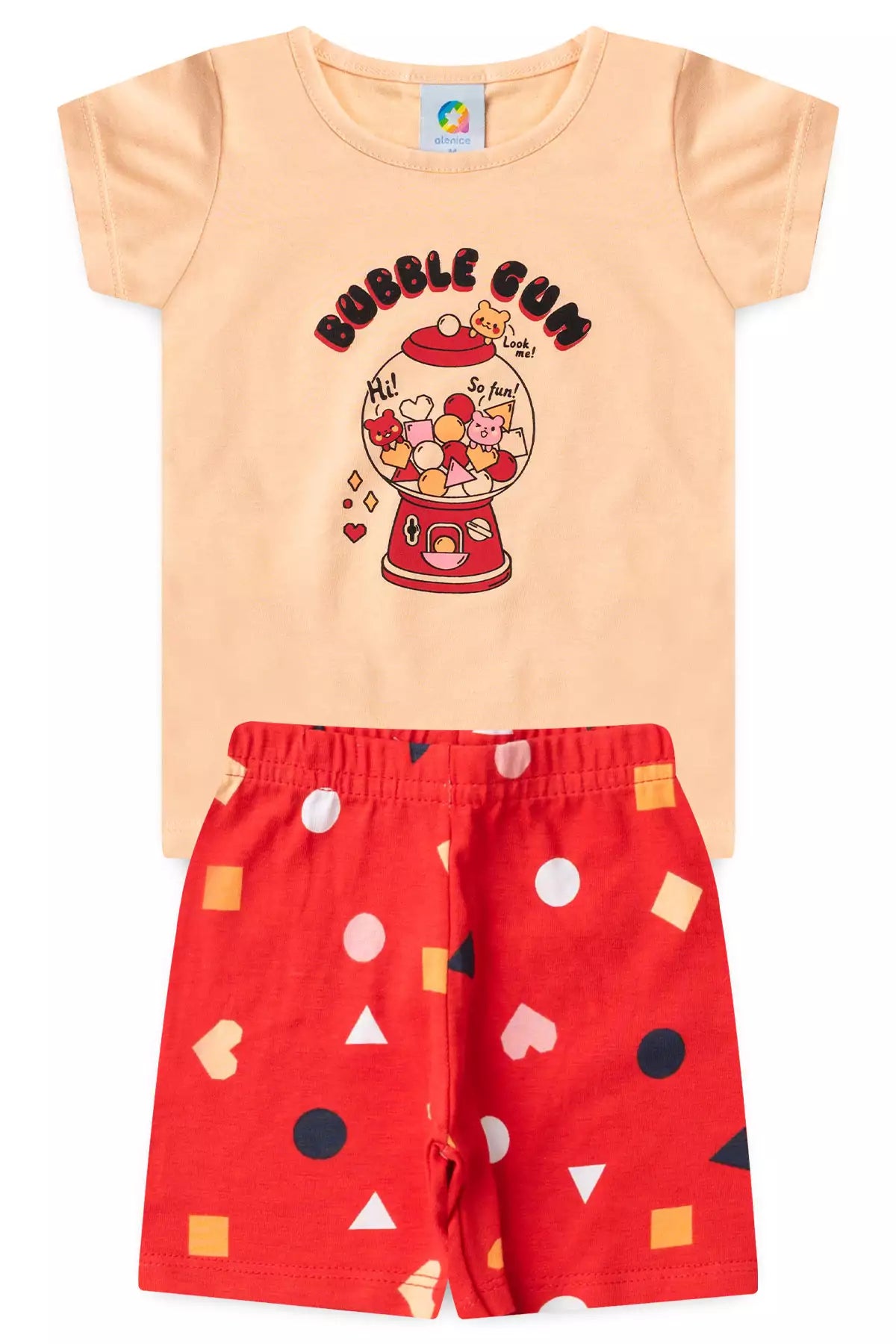 Conjunto de verão para Menina Bubble Gun Salmão