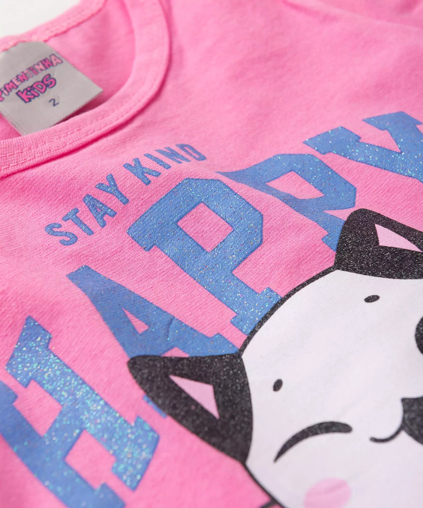 Conjunto de Verão para Menina Cat Rosa