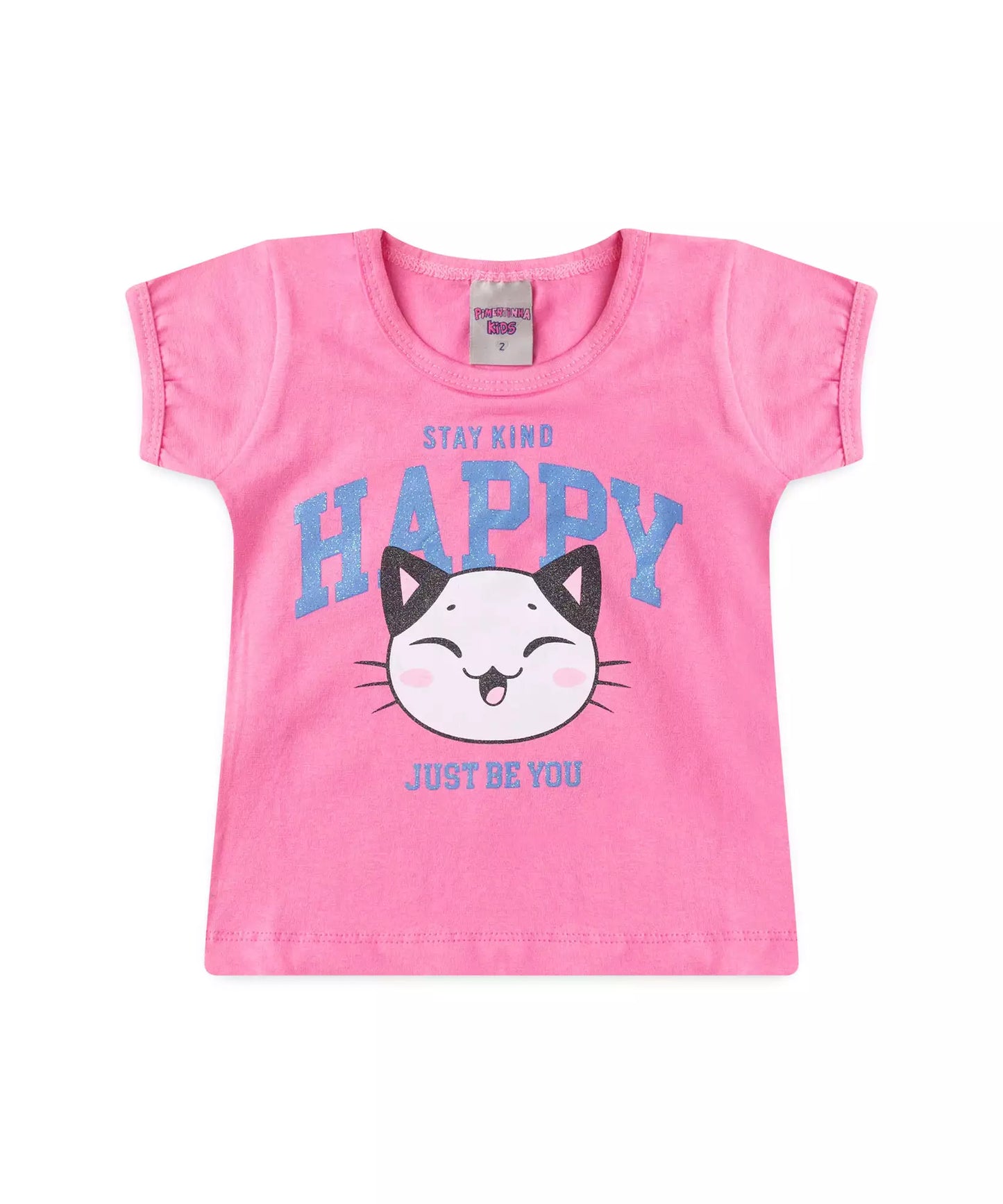 Conjunto de Verão para Menina Cat Rosa