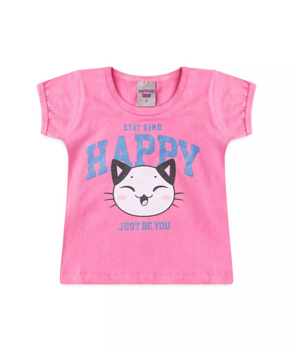 Conjunto de Verão para Menina Cat Rosa
