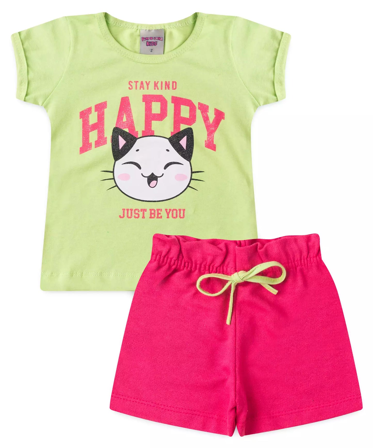 Conjunto de Verão para Menina Cat Verde