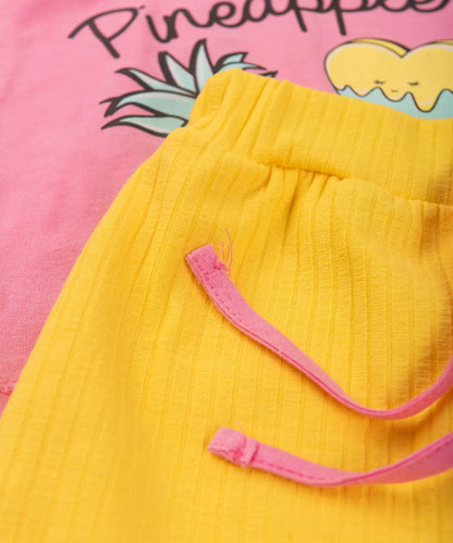 Conjunto de Verão para Menina Coração cor Rosa