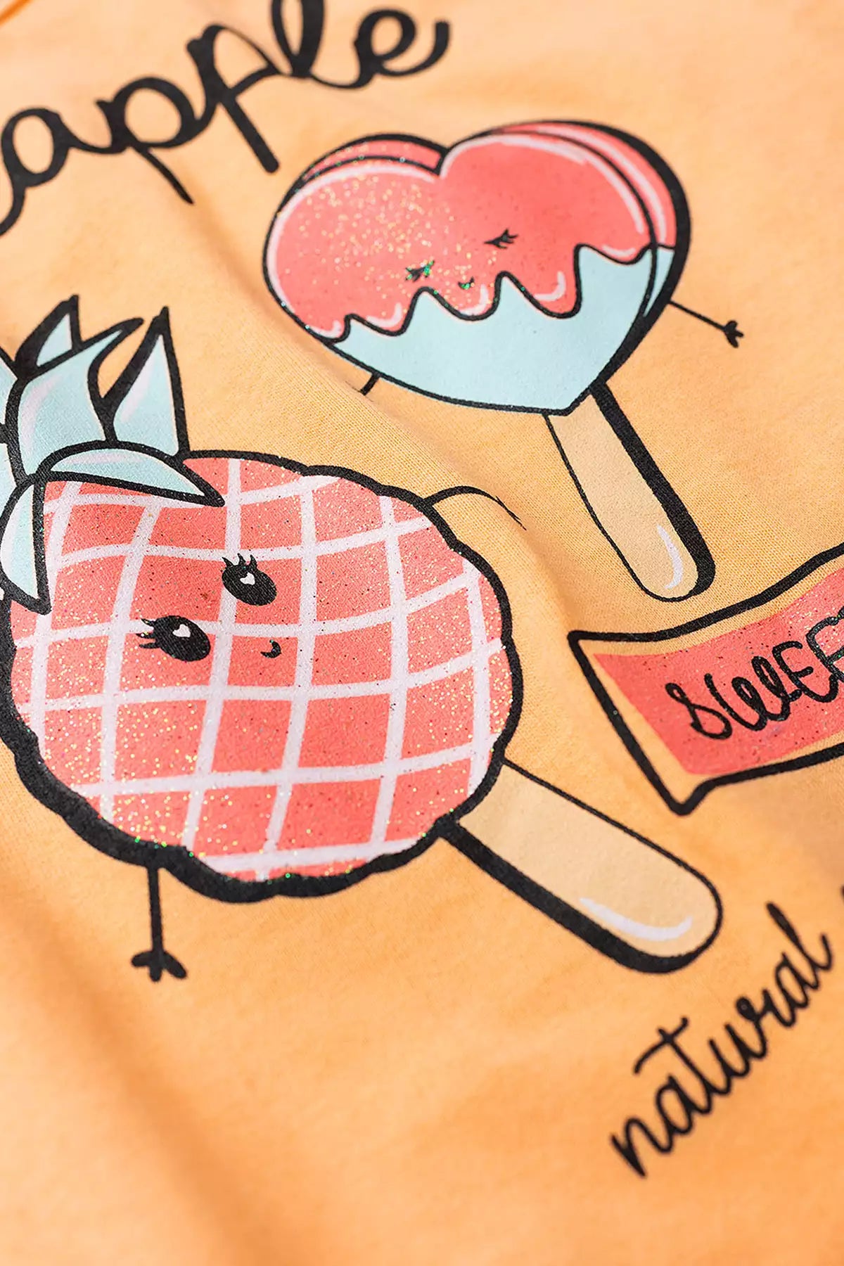 Conjunto de Verão para Menina Coração Salmão