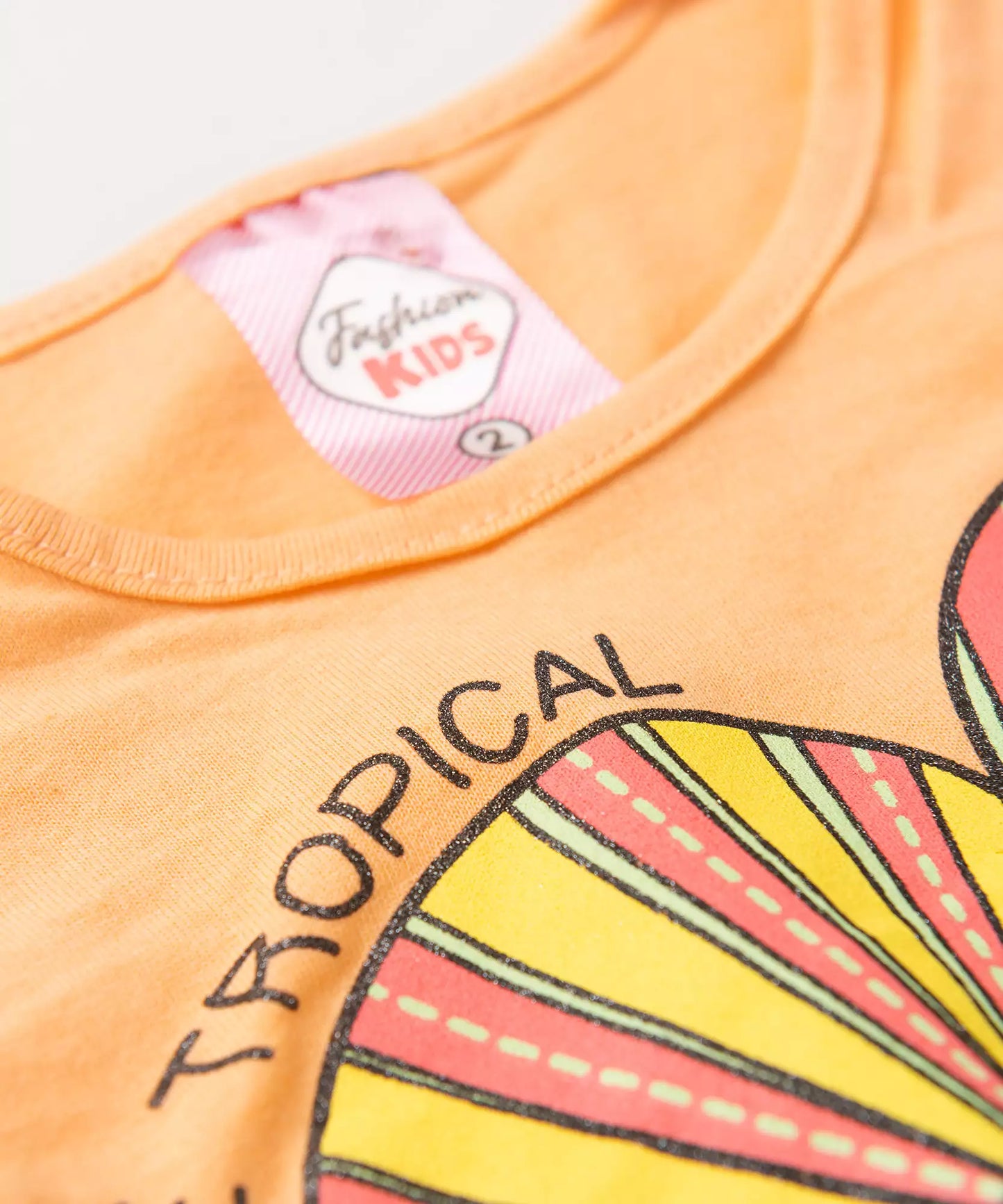 Conjunto de Verão para Menina em Coração em Salmão