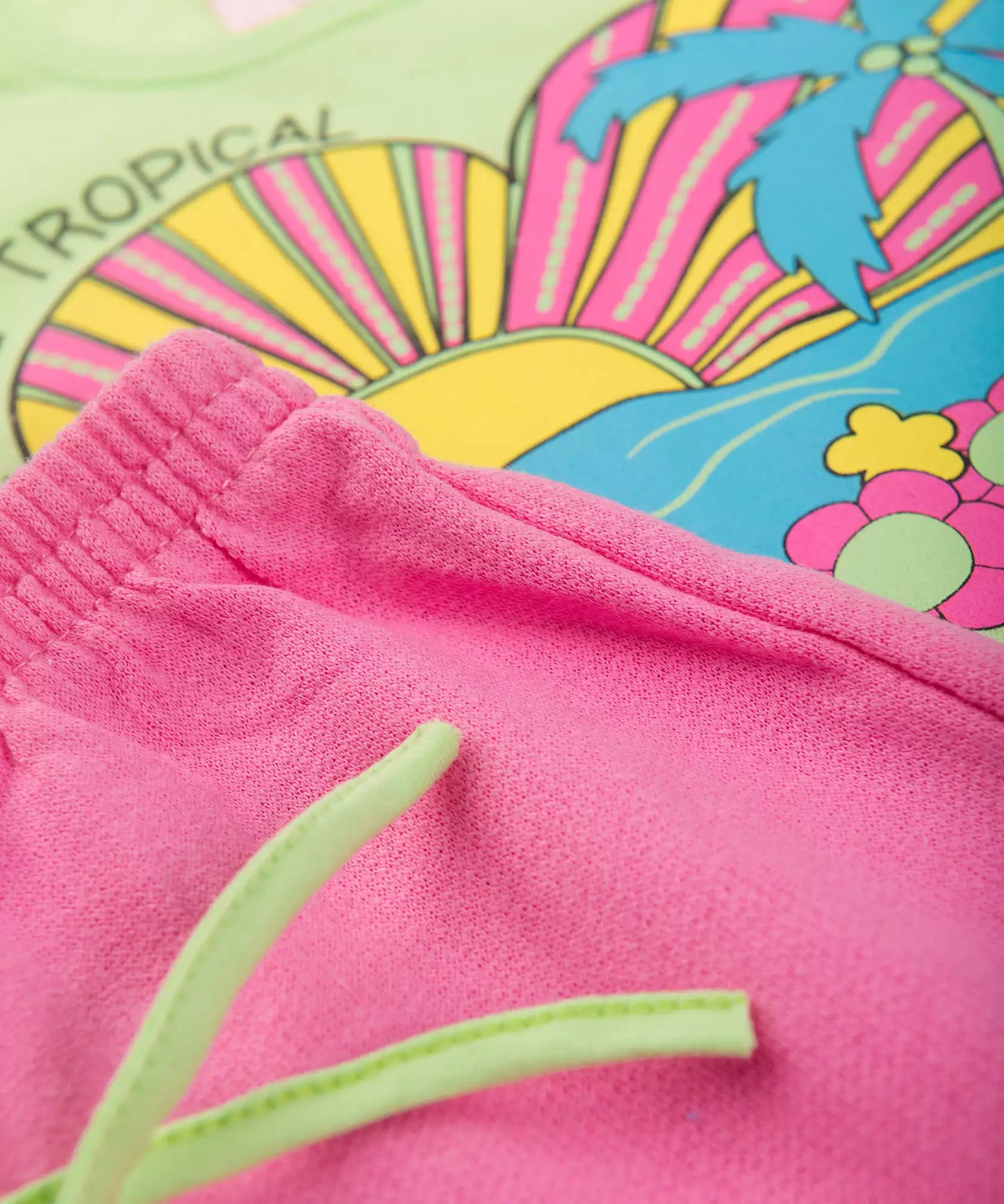 Conjunto de Verão para Menina Coração Verde