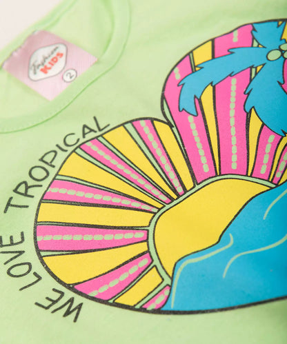 Conjunto de Verão para Menina Coração Verde