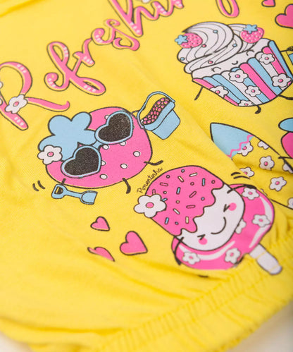 Conjunto de Verão para Menina Cupcake Amarelo