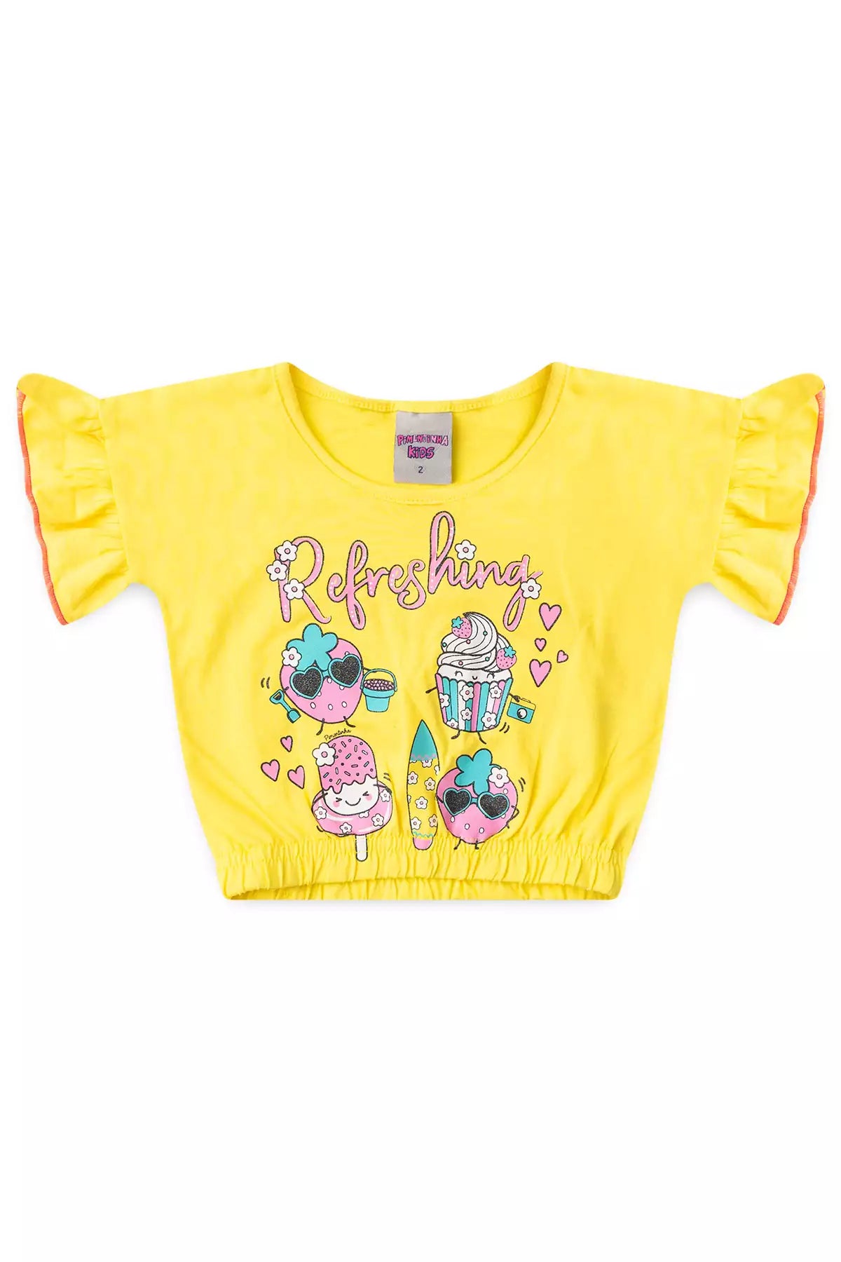 Conjunto de Verão para Menina Cupcake Amarelo