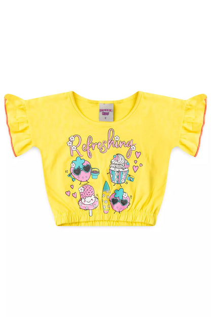 Conjunto de Verão para Menina Cupcake Amarelo
