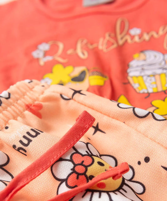 Conjunto de Verão para Menina Cupcake Salmão