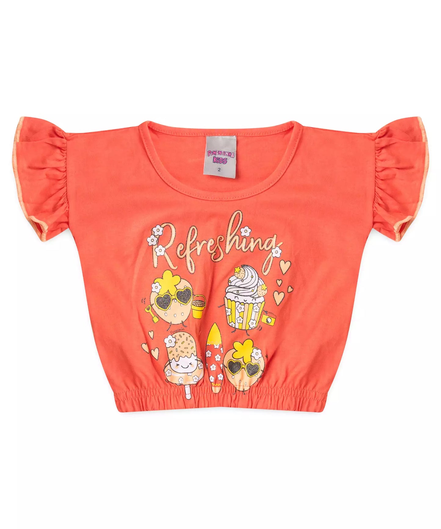 Conjunto de Verão para Menina Cupcake Salmão
