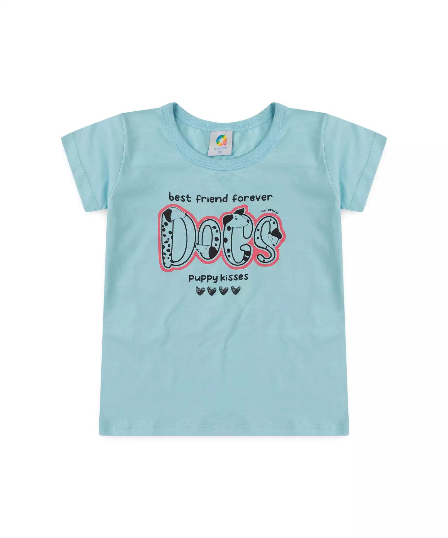 Conjunto de Verão para Menina Dálmata Azul