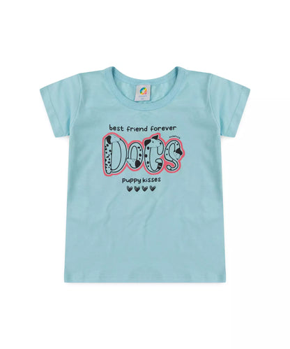 Conjunto de Verão para Menina Dálmata Azul