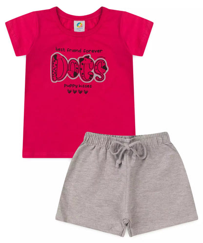 Conjunto de Verão para Menina Dálmata Pink