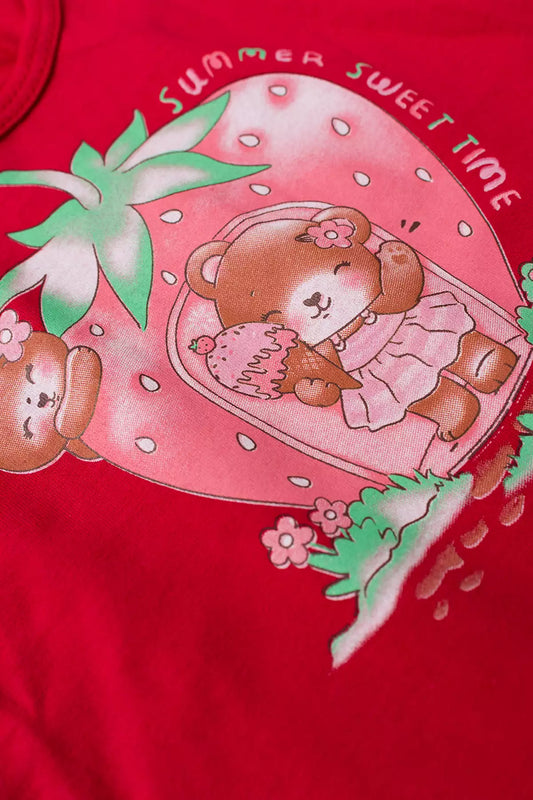 Conjunto de Verão para Menina Doçura de Verão Vermelho
