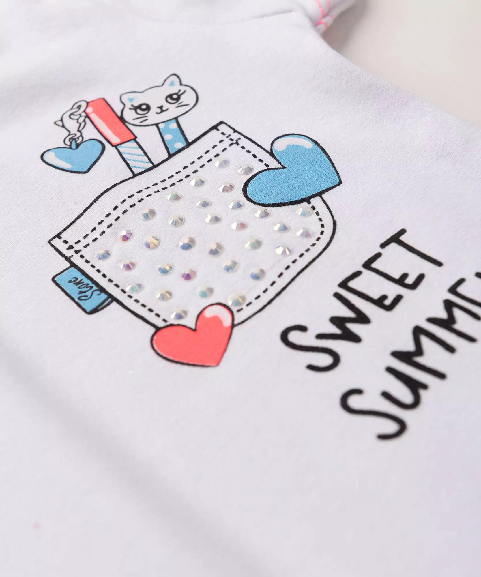 Conjunto de Verão para Menina Estampado Branco