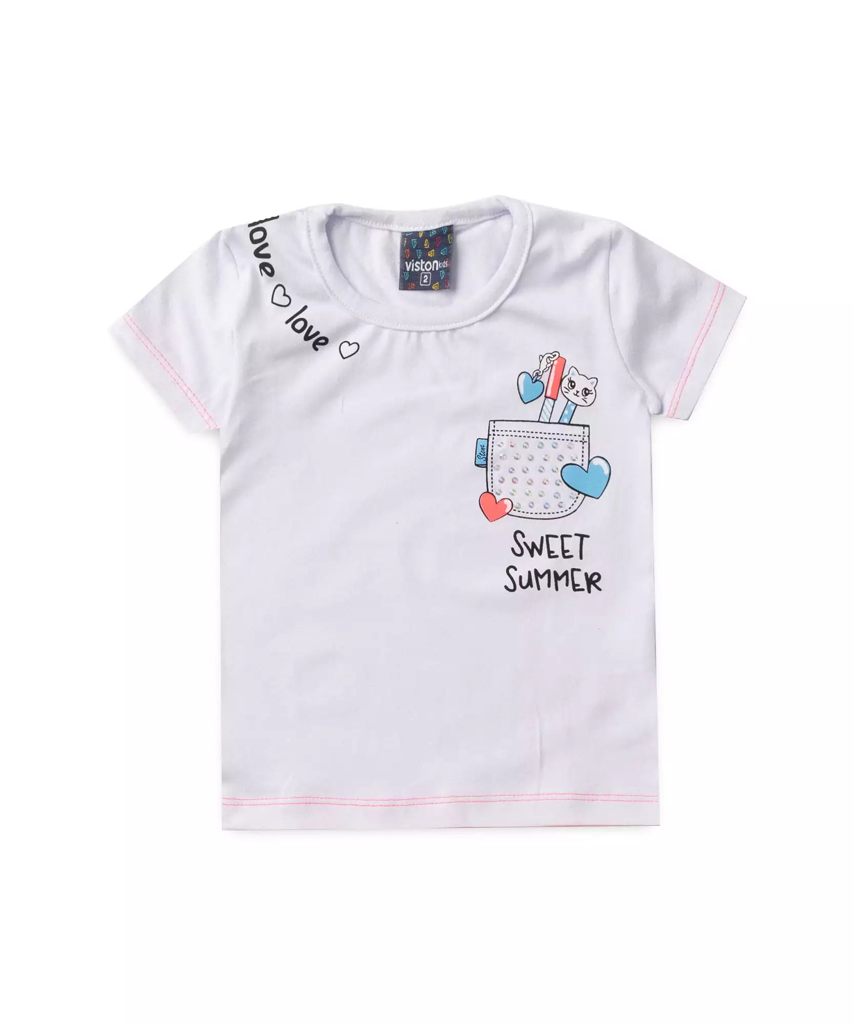 Conjunto de Verão para Menina Estampado Branco