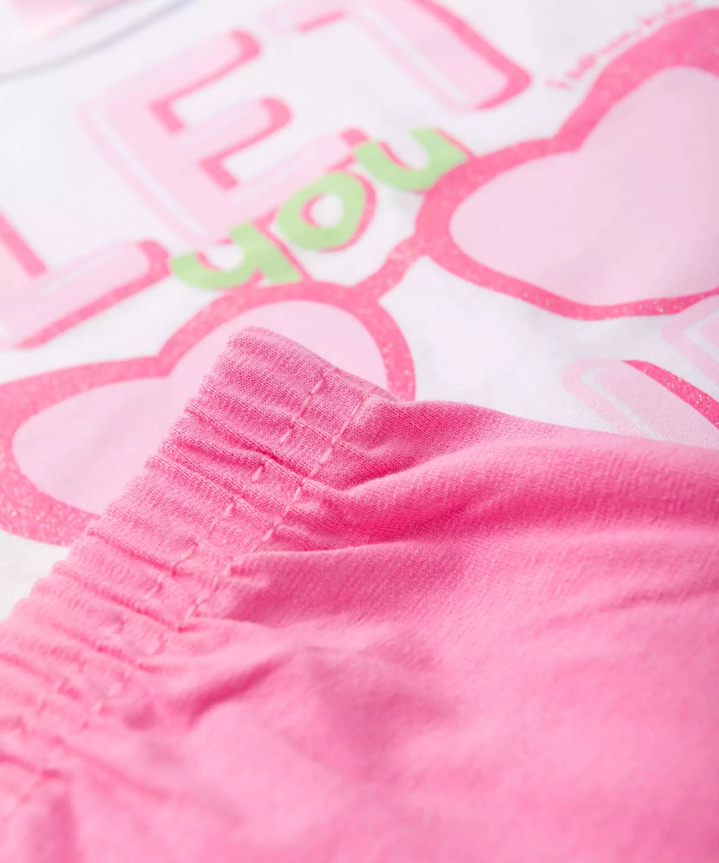 Conjunto de Verão para Menina Estampado com Glitter Branco