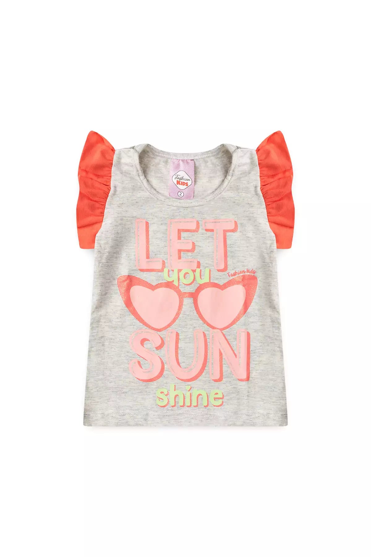 Conjunto de Verão para Menina Estampado com Glitter Mescla