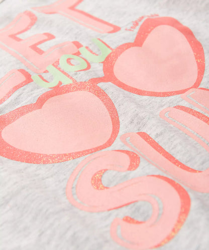 Conjunto de Verão para Menina Estampado com Glitter Mescla