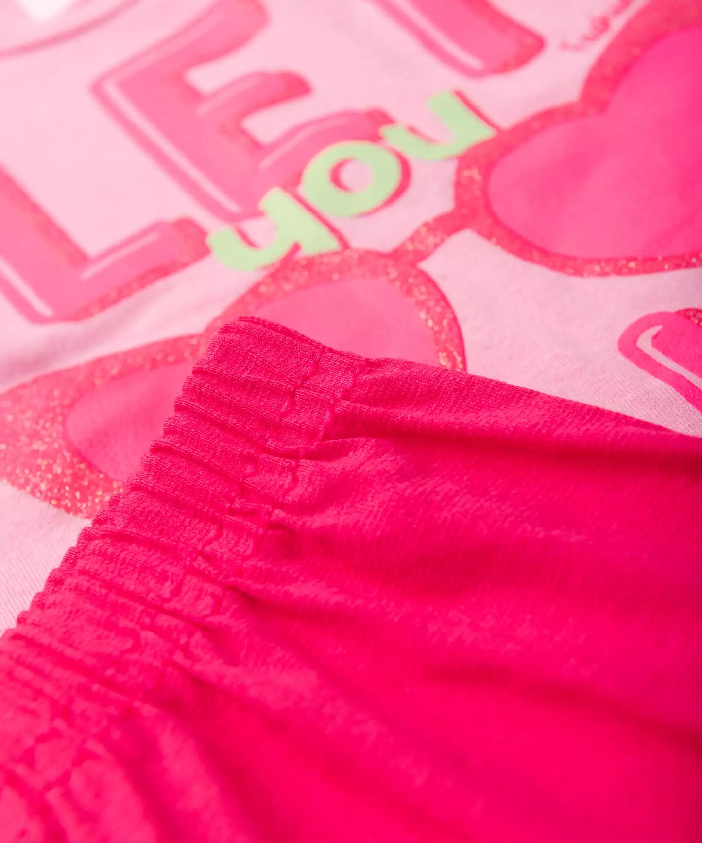 Conjunto de Verão para Menina Estampado com Glitter Rosa